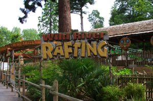 an image of the sign for the Wild River Rafting ride